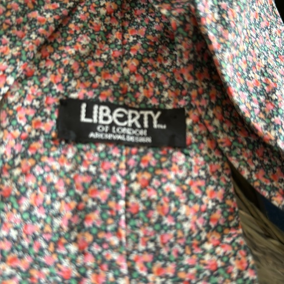 Vintage Liberty of London Mens Floral Print Necktie Tie Cotton Made in USA - Picture 2 of 5